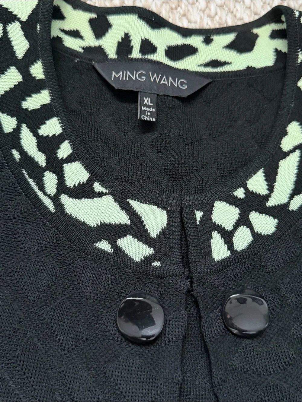Ming Wang Jacket Knit Cardigan Black Women’s XL
